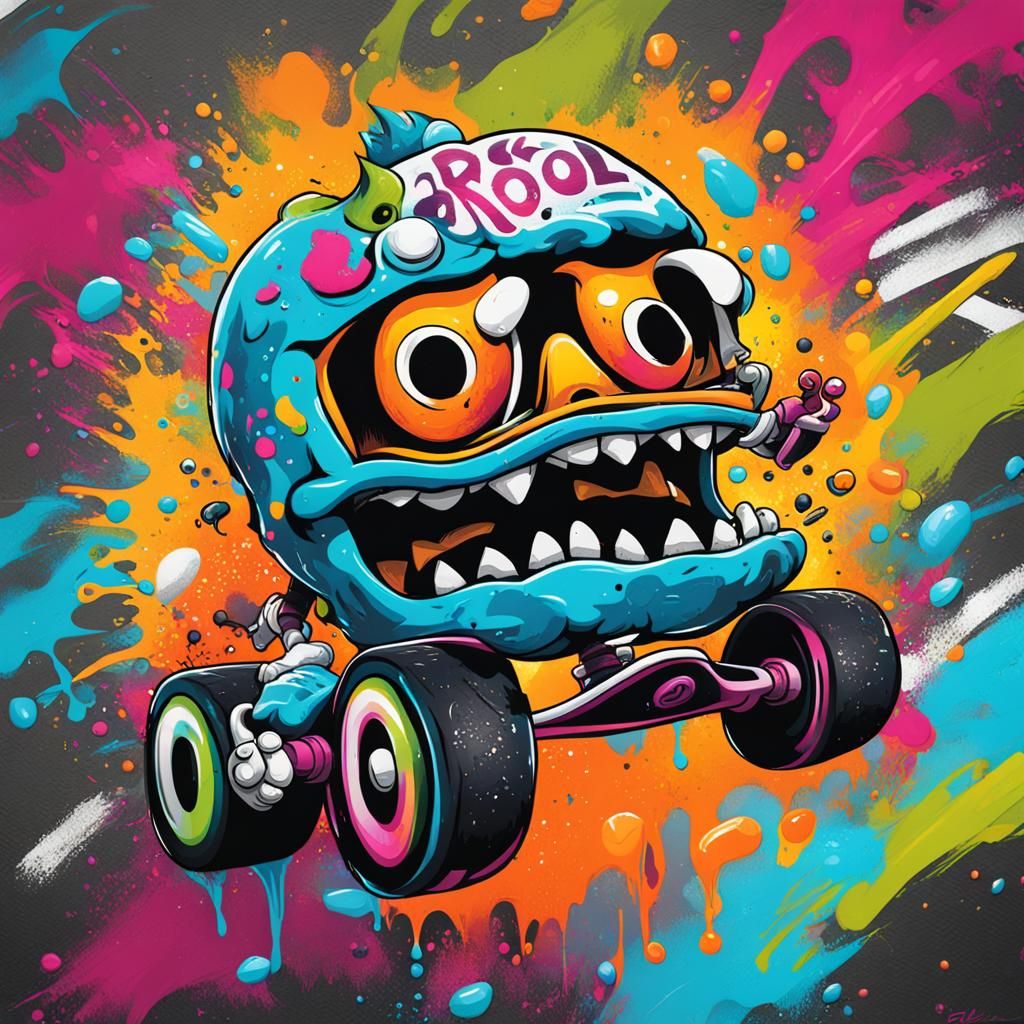 Rool skateboard Crazy car