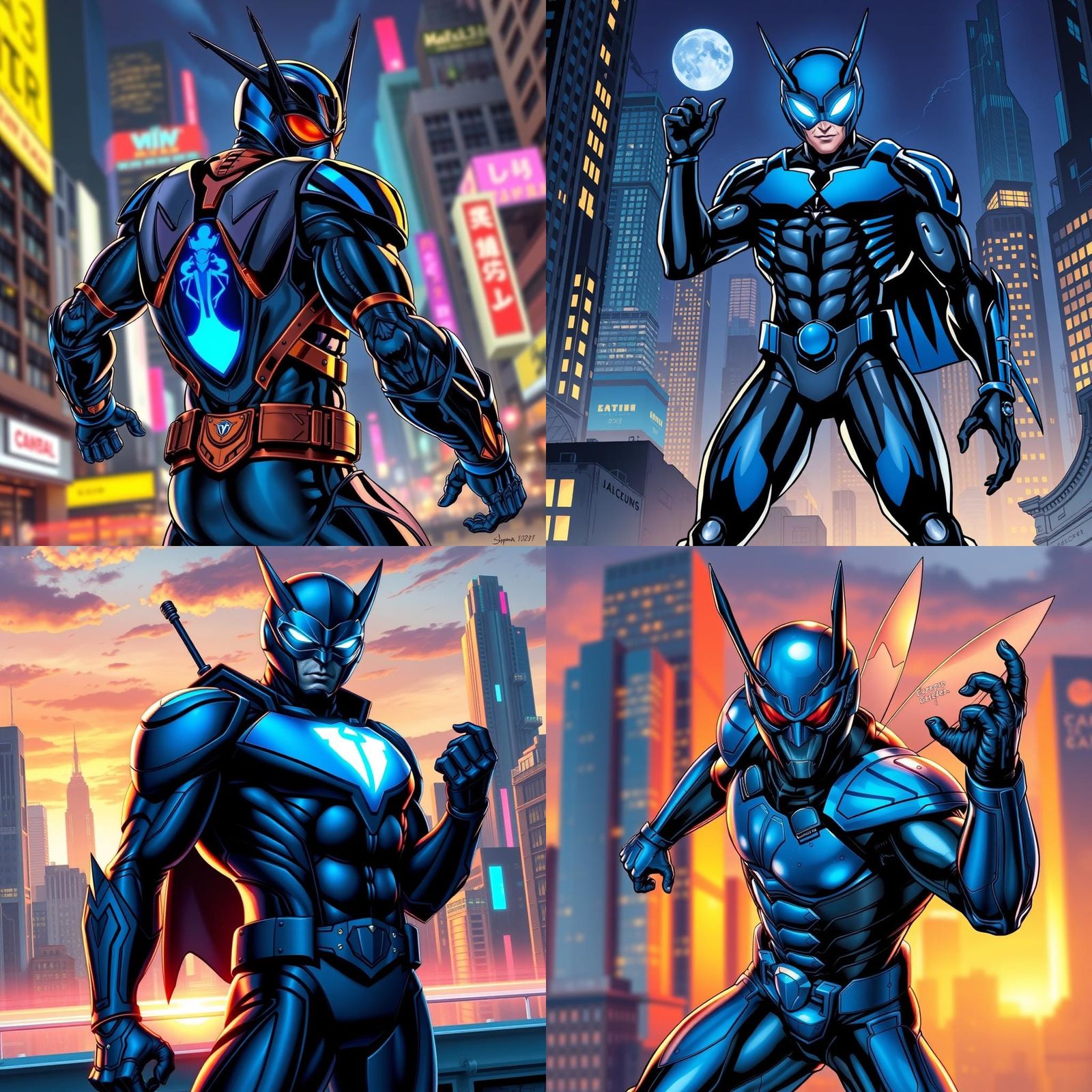 Blue Beetle Comic Book Art by Brooks and Mumford