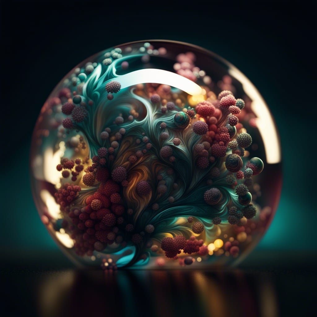 Glowing Fractal Sphere as CGI Fine Art