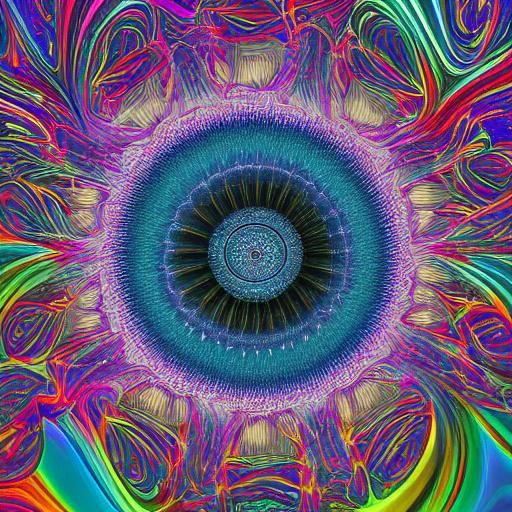 Iridescent Entity Emerges from Swirling Code, Digital Art