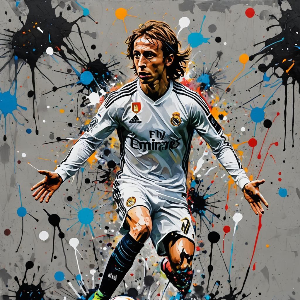 Luka Modric Graffiti Art in Street Style