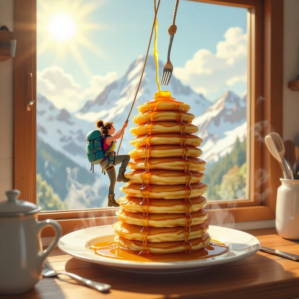 Whimsical Pancake Mountain Climb in Potter Style