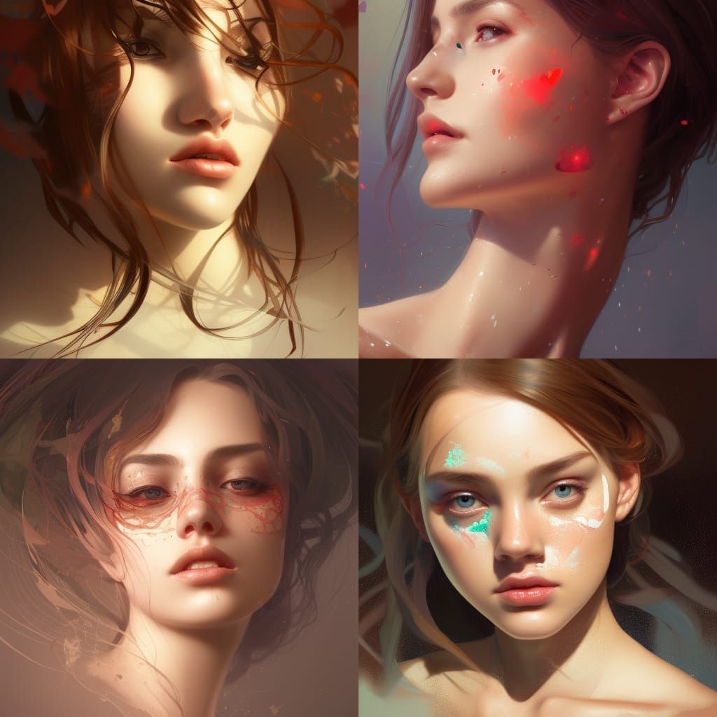 Detailed Love Heart Portrait in Digital Art Style