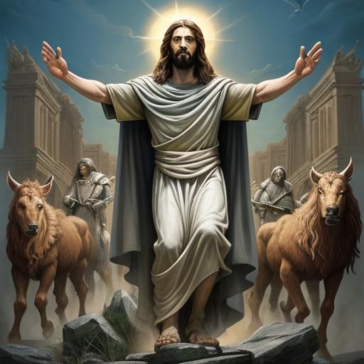 Epic Mythological Depiction of Jesus Christ