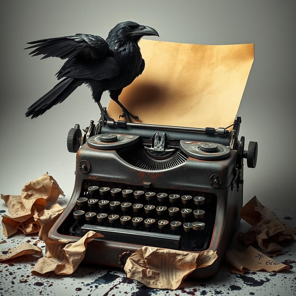 Crow and Typewriter: A Dark Fantasy Concept