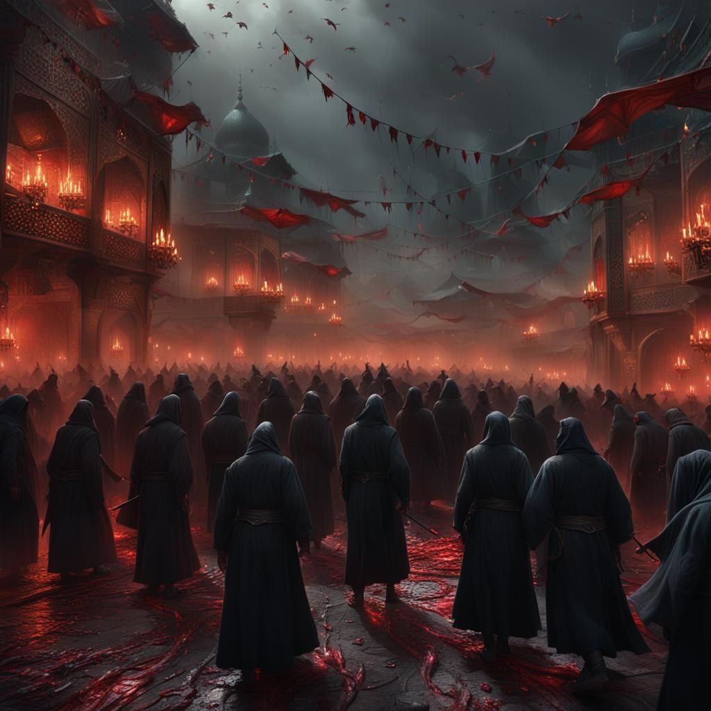 Bleeding Dervishes in the Night: A Dark Fantasy Scene