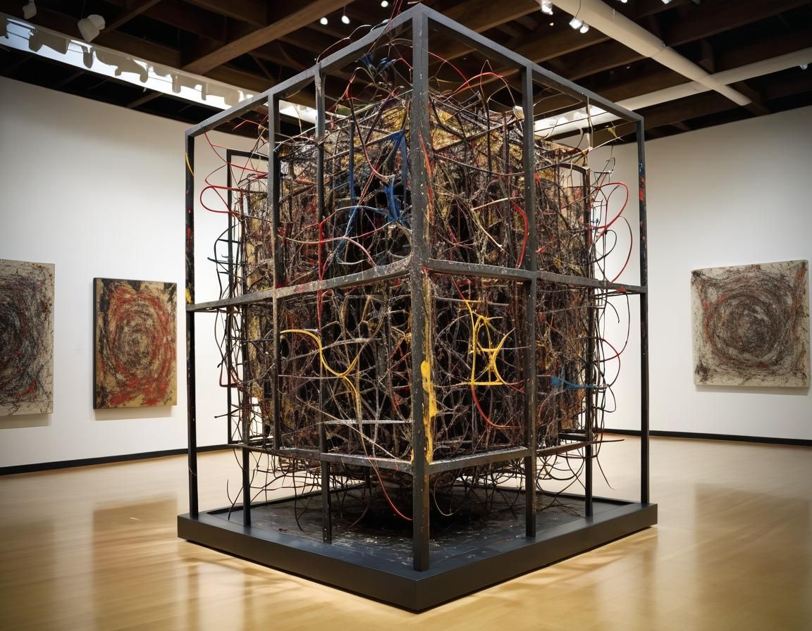 Cube of Chaos Sculpture in Abstract Style