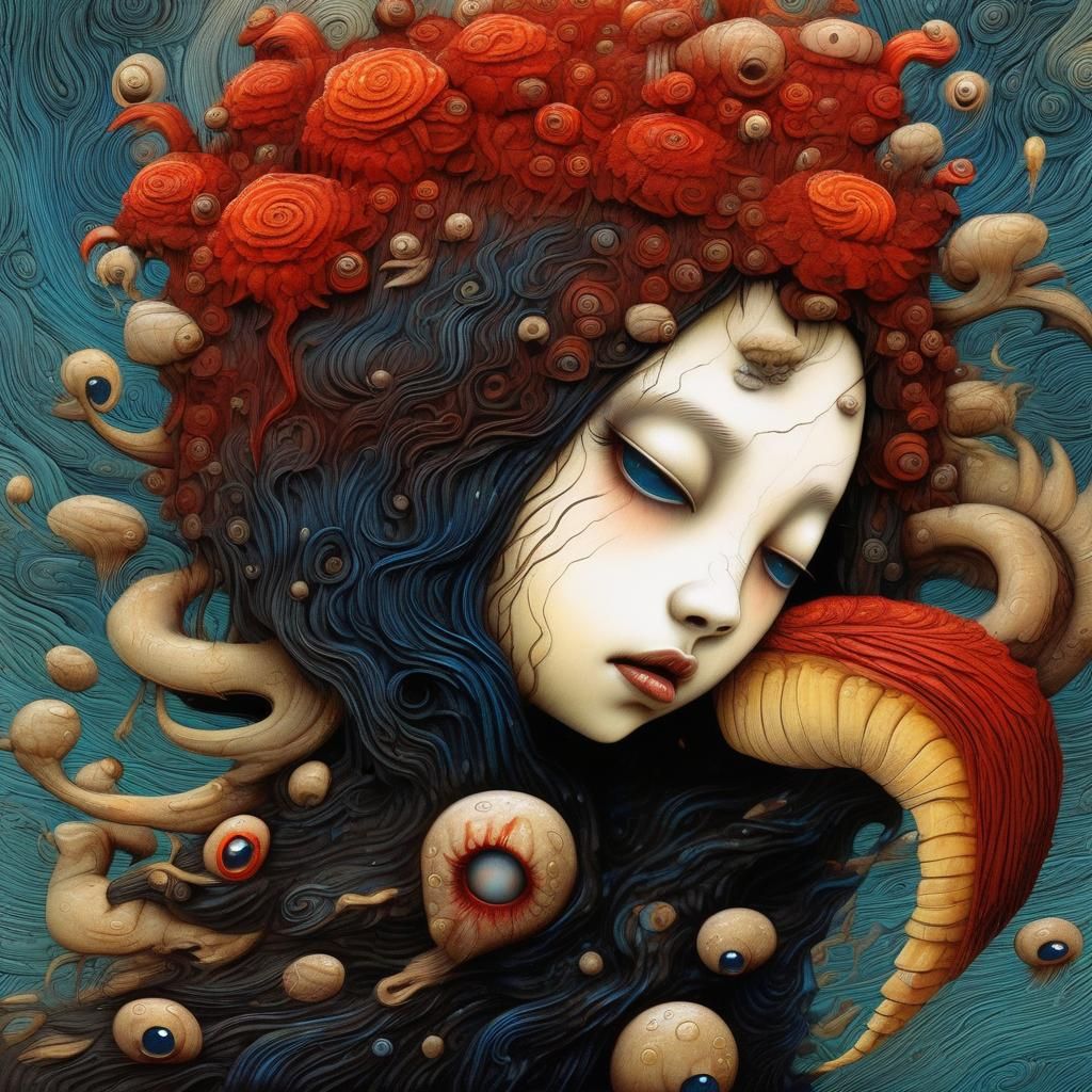 Abstract Nightmare Rain in Expressionist Style