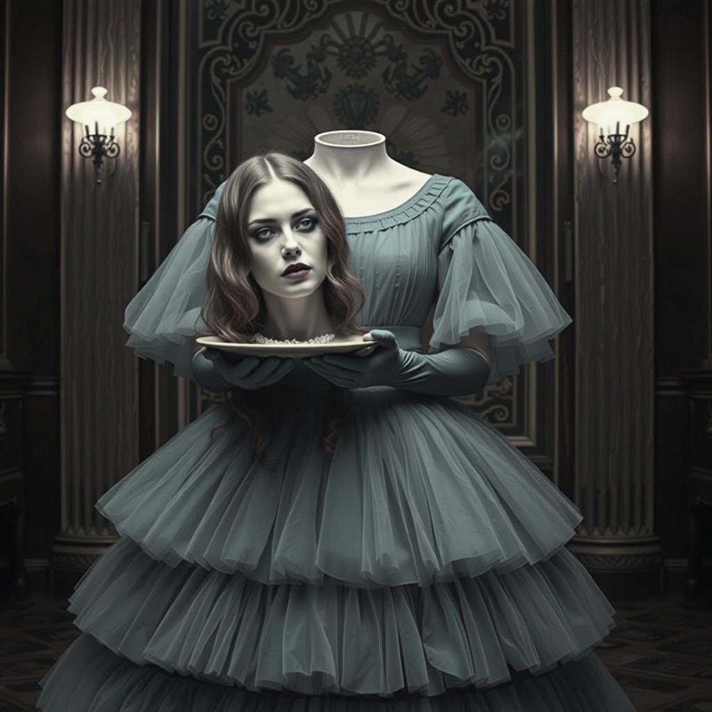 Creepy Headless Woman in Art Deco Interior