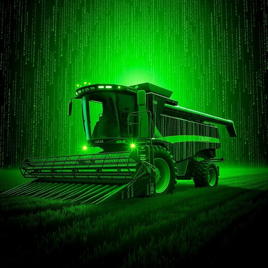 Matrix Style Combine Harvester in Binary Starscape
