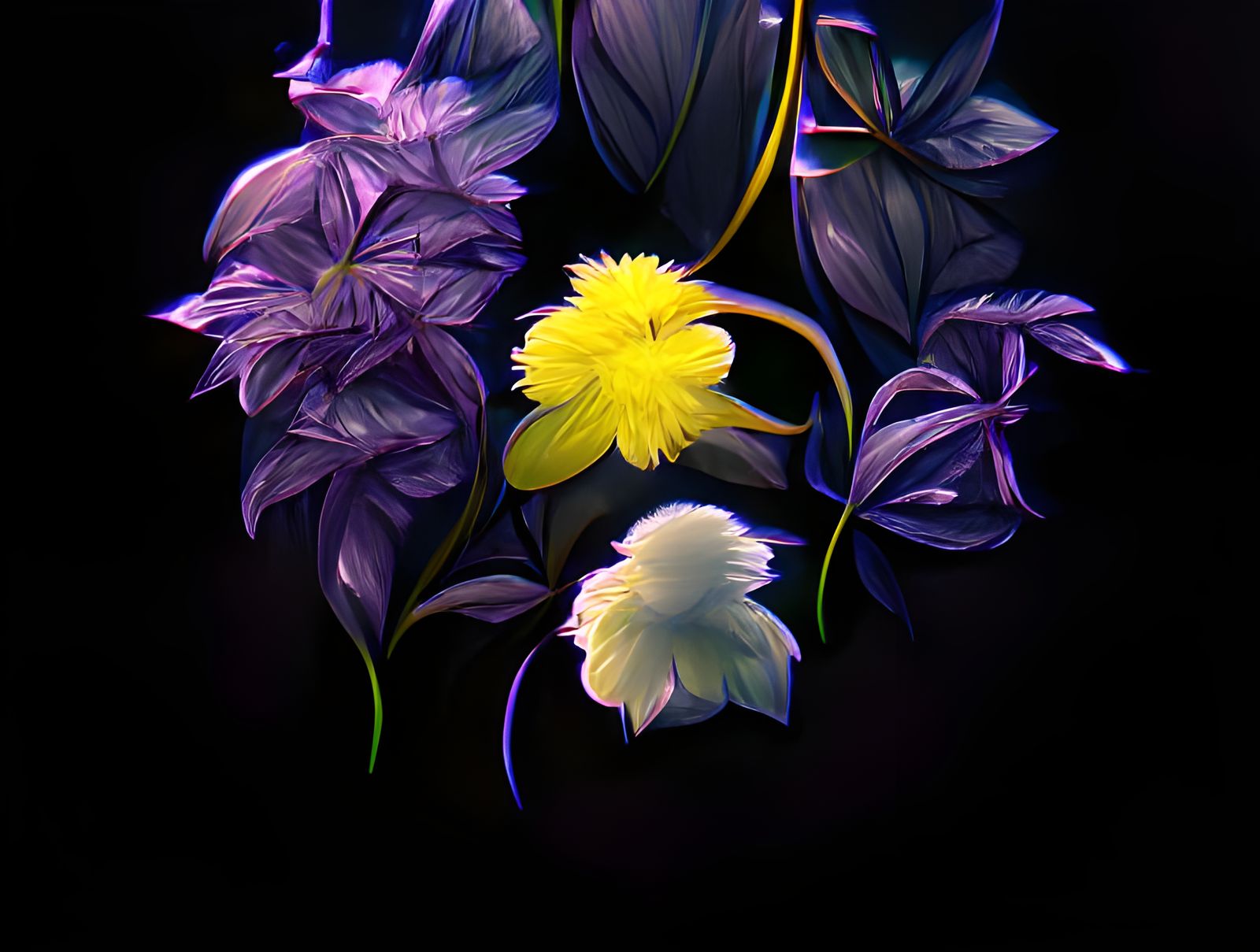 Floral Still Life in Rococo Art Nouveau Style