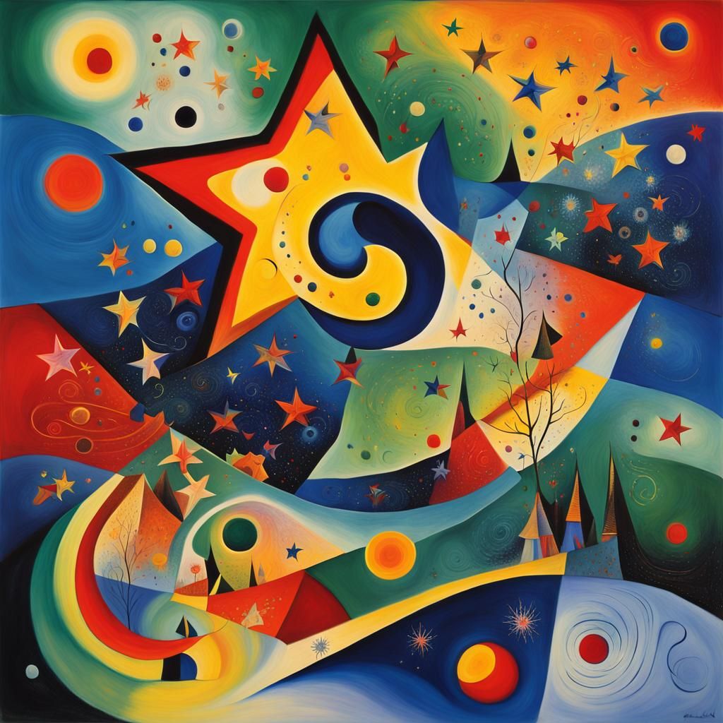 Abstract Geometric Maelstrom in Naive Art Style