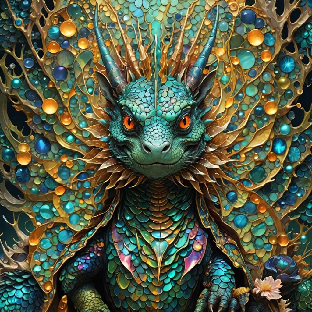 Iridescent Merman Portrait in Alien Undersea Kingdom
