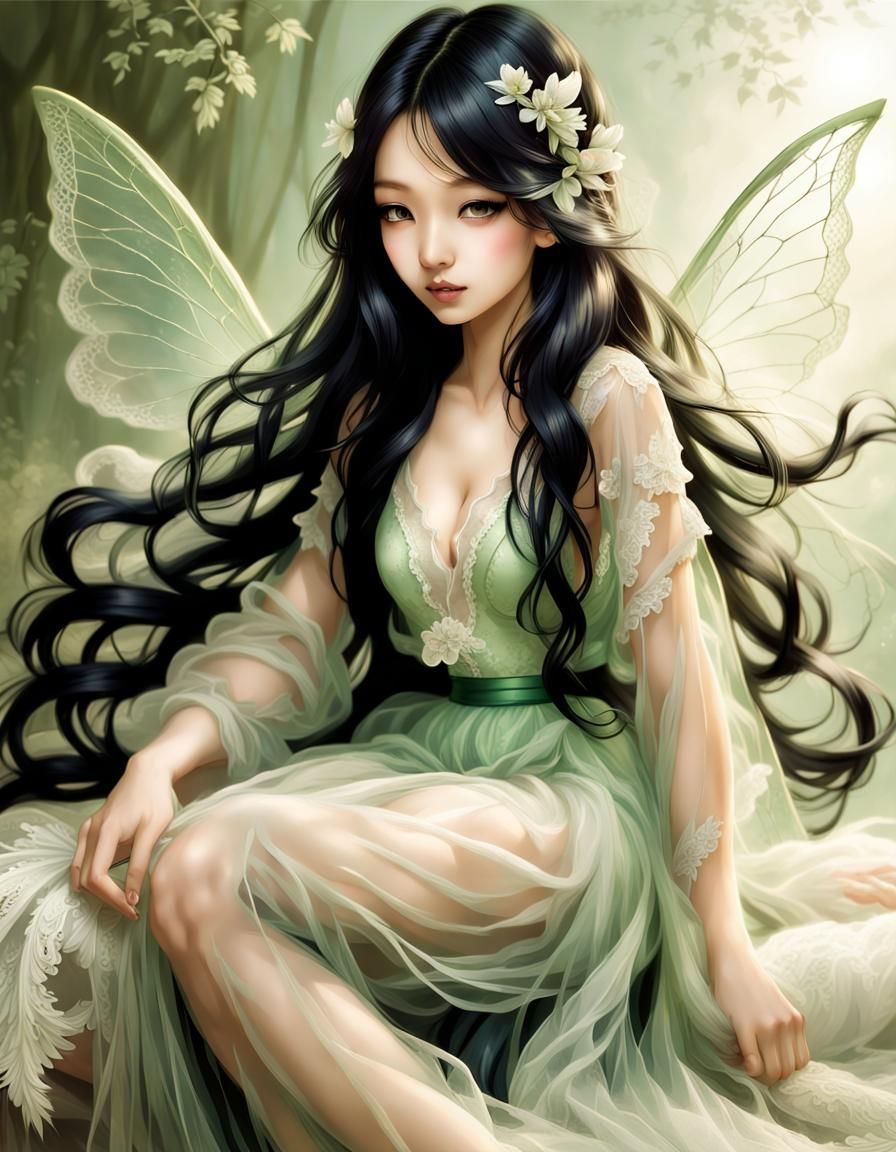 Beautiful Asian Green Fairy