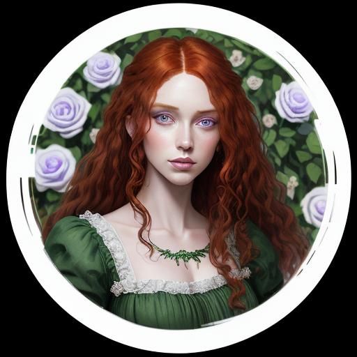 Peasant Girl with Copper Hair in Matte Painting Style