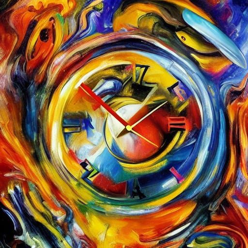 Mouse Explorer in Time Portal: Expressionist Oil Painting