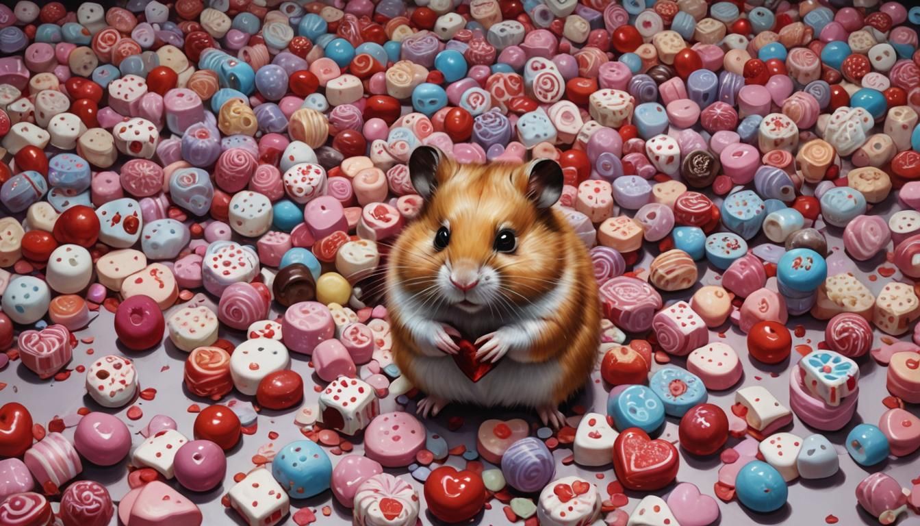 Sinister Hamster in Valentine Candyland