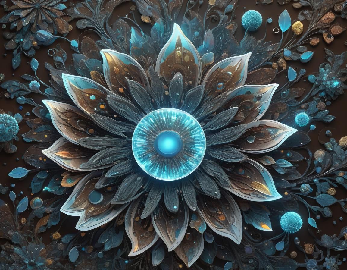 Ethereal Abstract Art: Cranny Electronics in Solarpunk Style