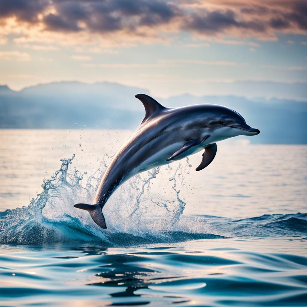 Dolphin's Grace: Leaping from a Vibrant Ocean