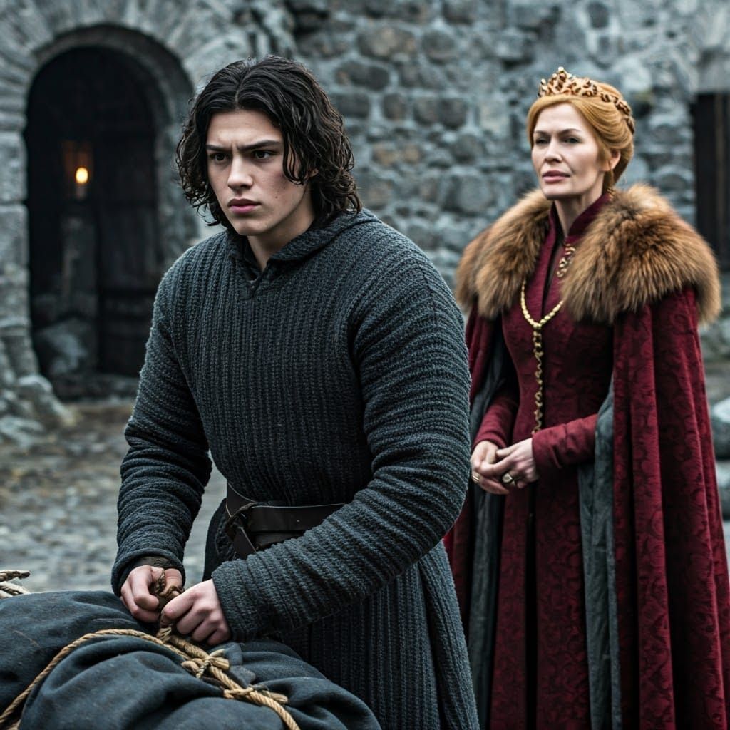 Medieval Queen Mother and Heir in Royal Attire