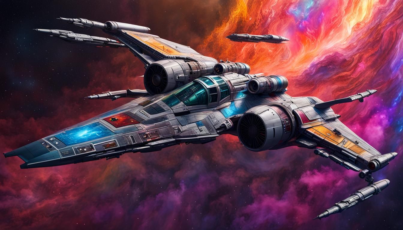 "Warlock" Class Star Fighter in Hyperrealistic Style