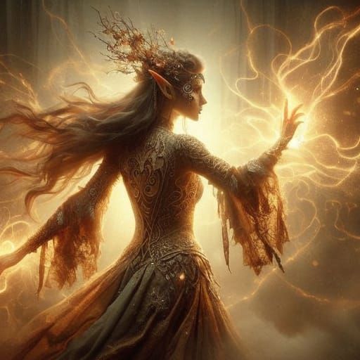 Ethereal Elf Warrior in Mystical Aura