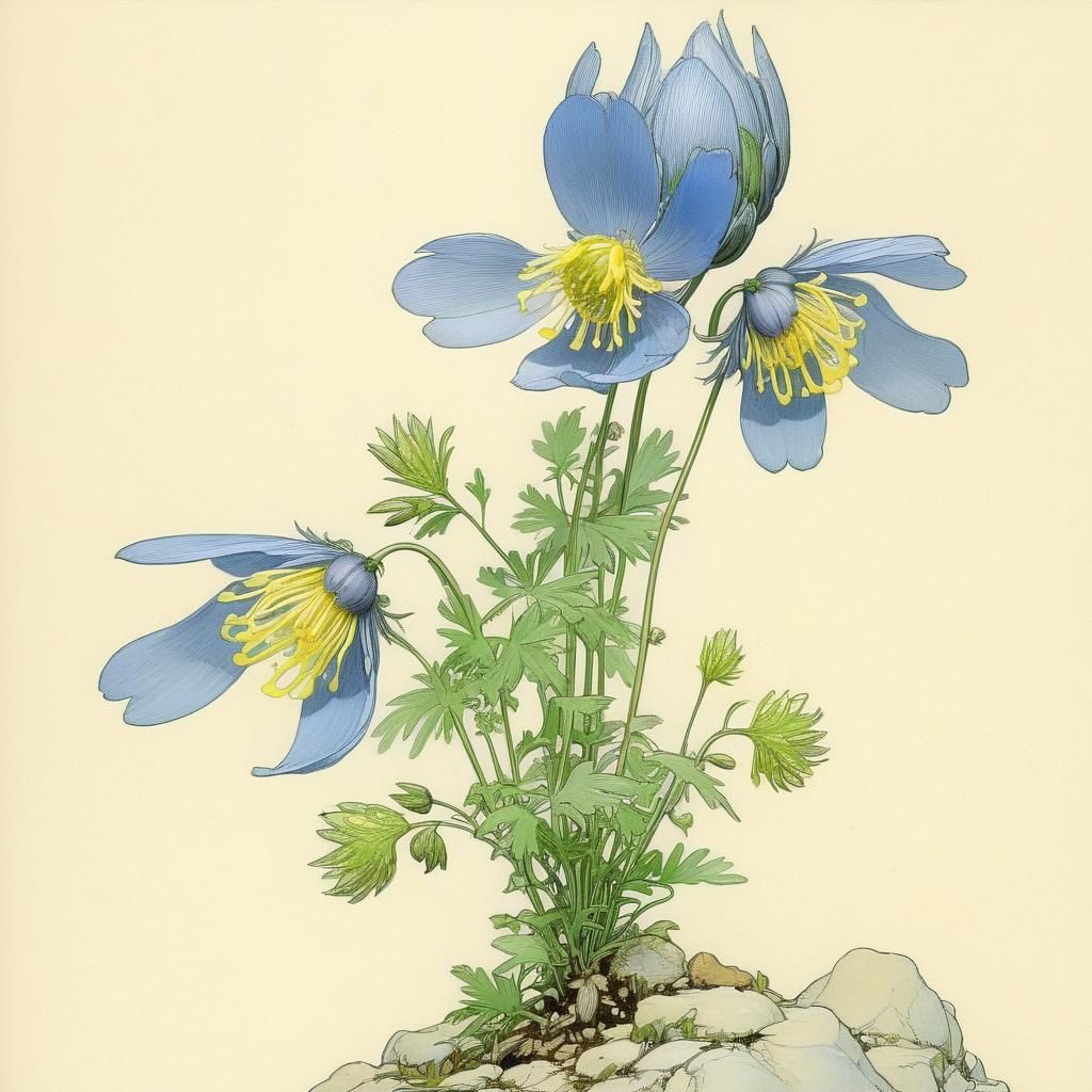 Aconite Blossom in Children's Book Illustration Style