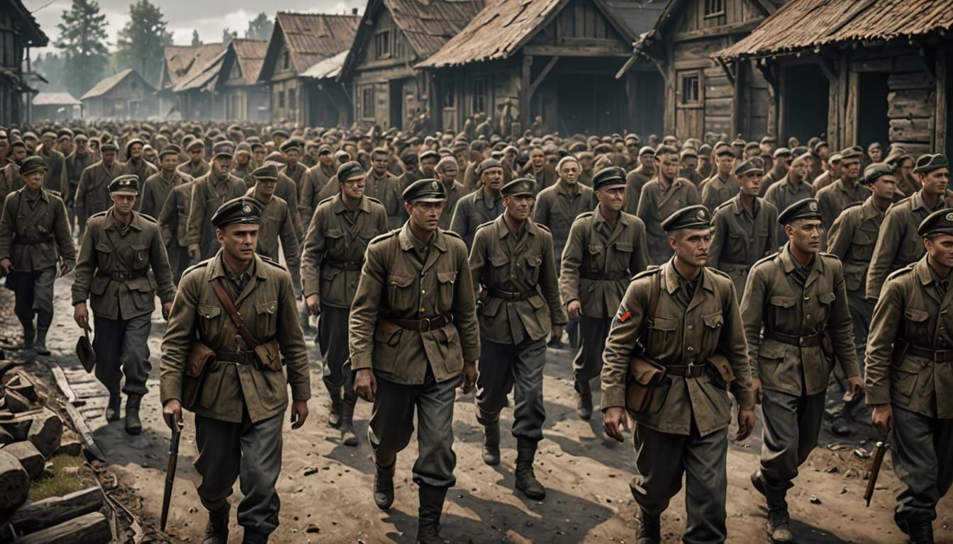 World War II Concentration Camp in Detailed Matte Painting