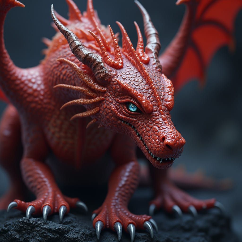 Majestic Queen Dragon in Dark Fantasy