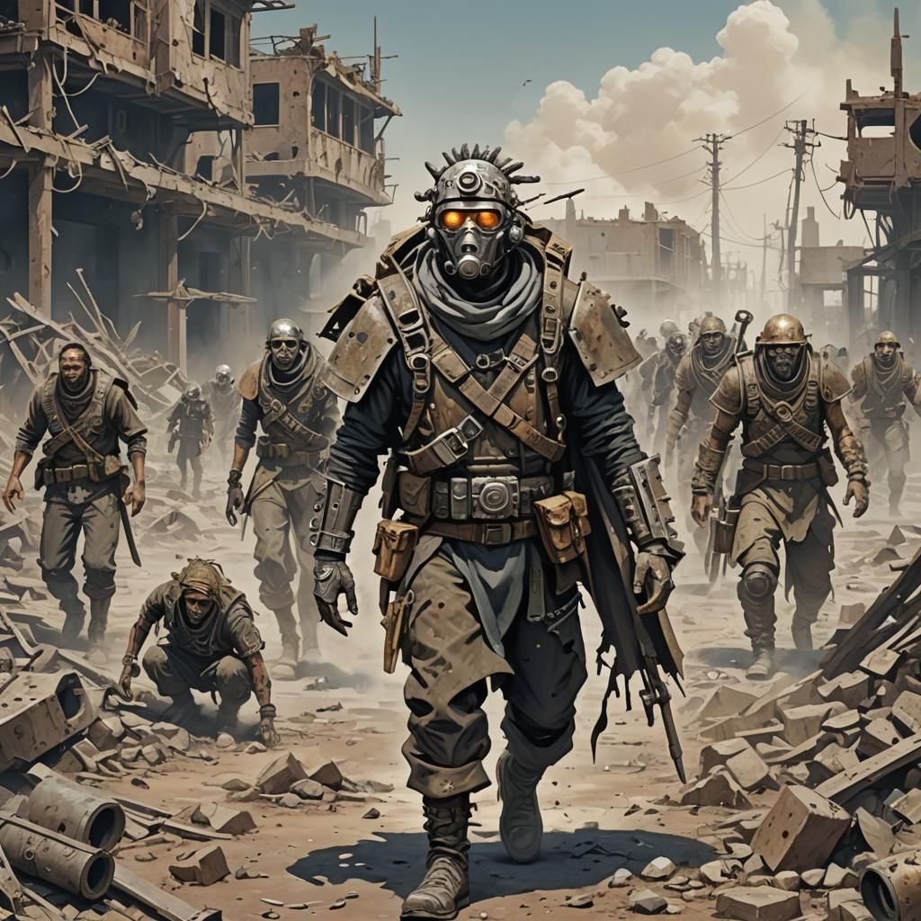 Wasteland Leader Guiding Tribe Through Nuclear Ruins