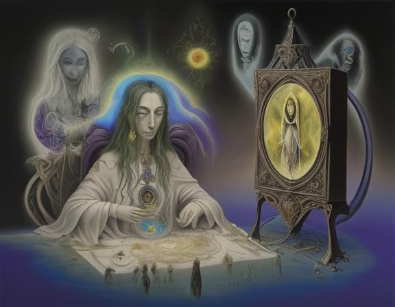 Surreal Corrupted Sage in Dali-esque Oil Painting