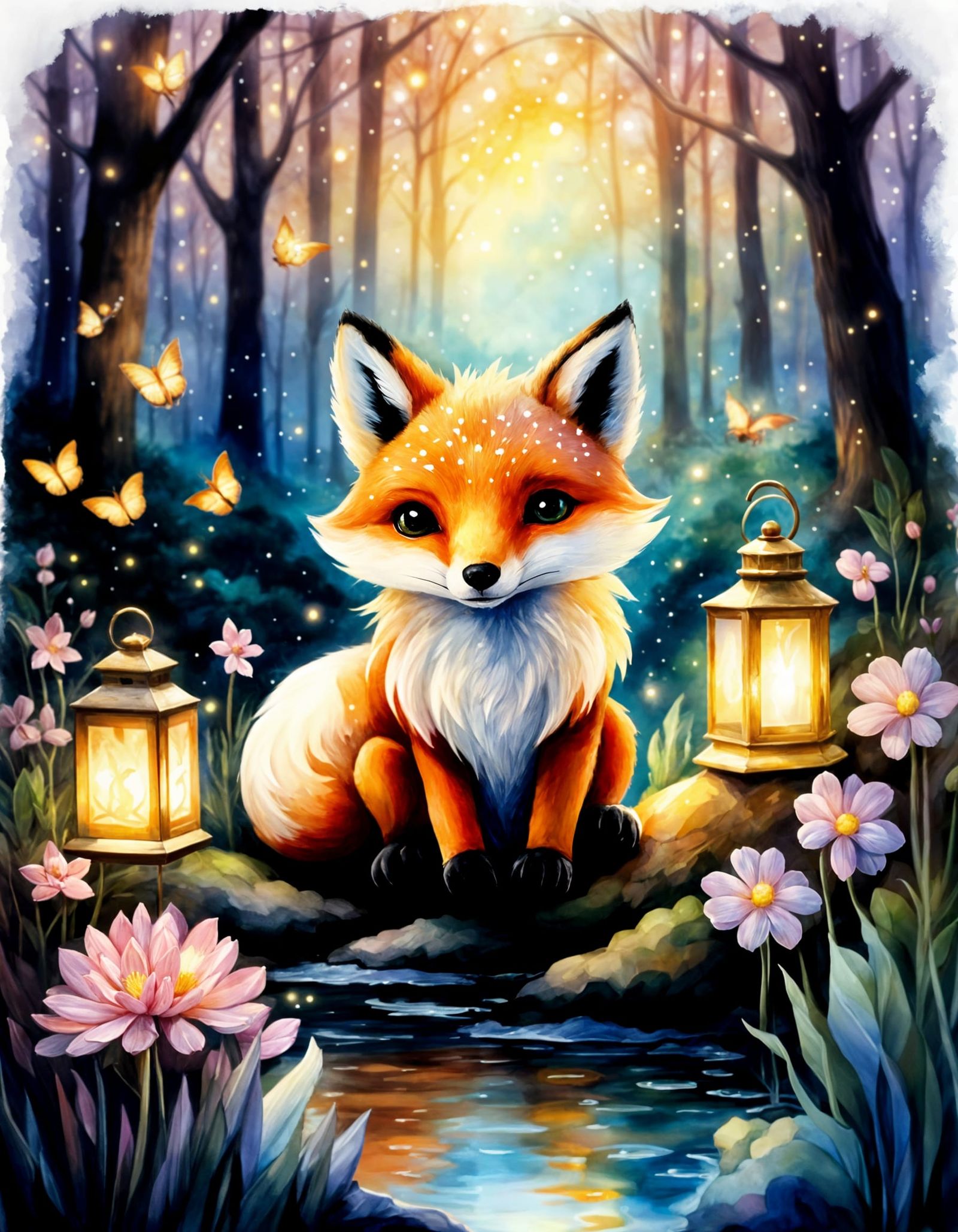 Create a stunning masterpiece featuring an adorable fantasy ...