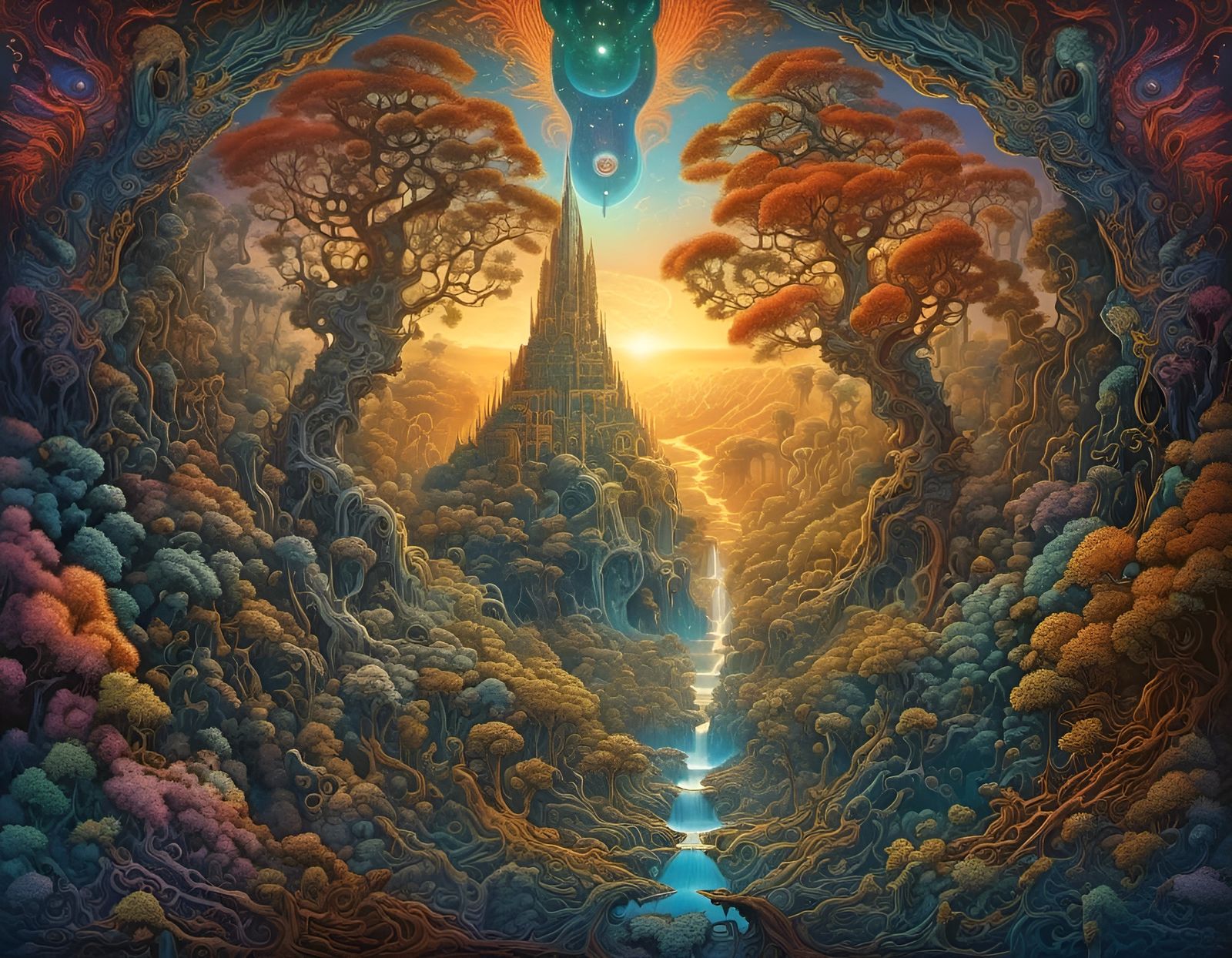 Ornate Alien Forest of Ancient Wisdom