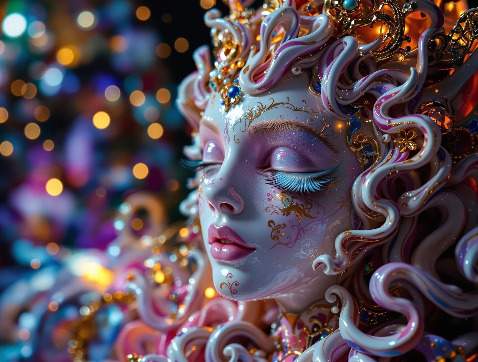 Surreal Porcelain Ornament in Historic Styles