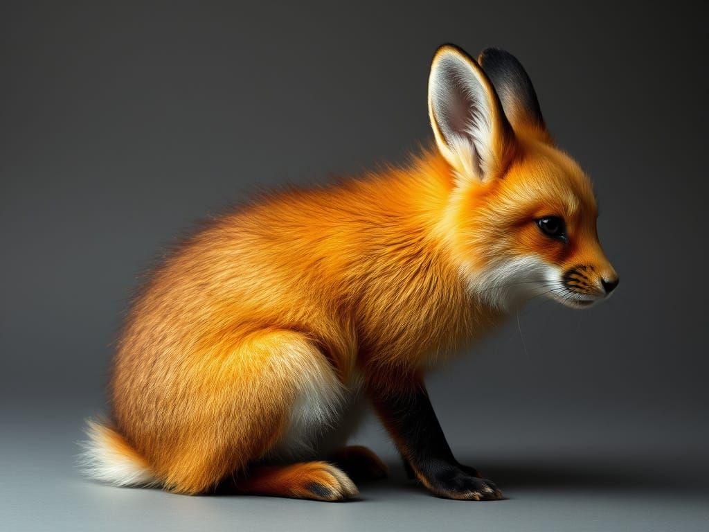 Photorealistic Rabbit-Headed Fox Chimera