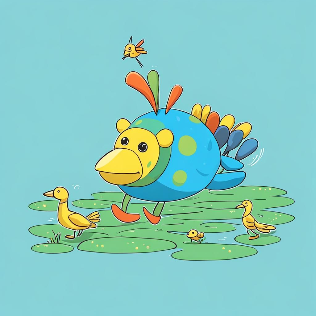 Absurdist AI Image: Flat Foot Floogy