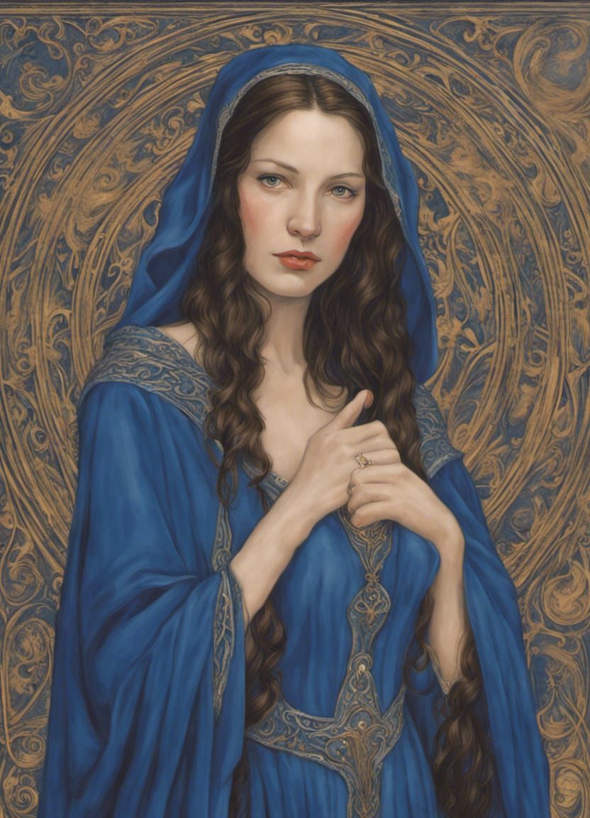 Arwen Evenstar as a Pre-Raphaelite Painting