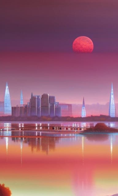 Biosphere Skyline Earthrise in Mannerist Style