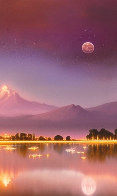 Biosphere Skyline Reflected as Detailed Matte Painting