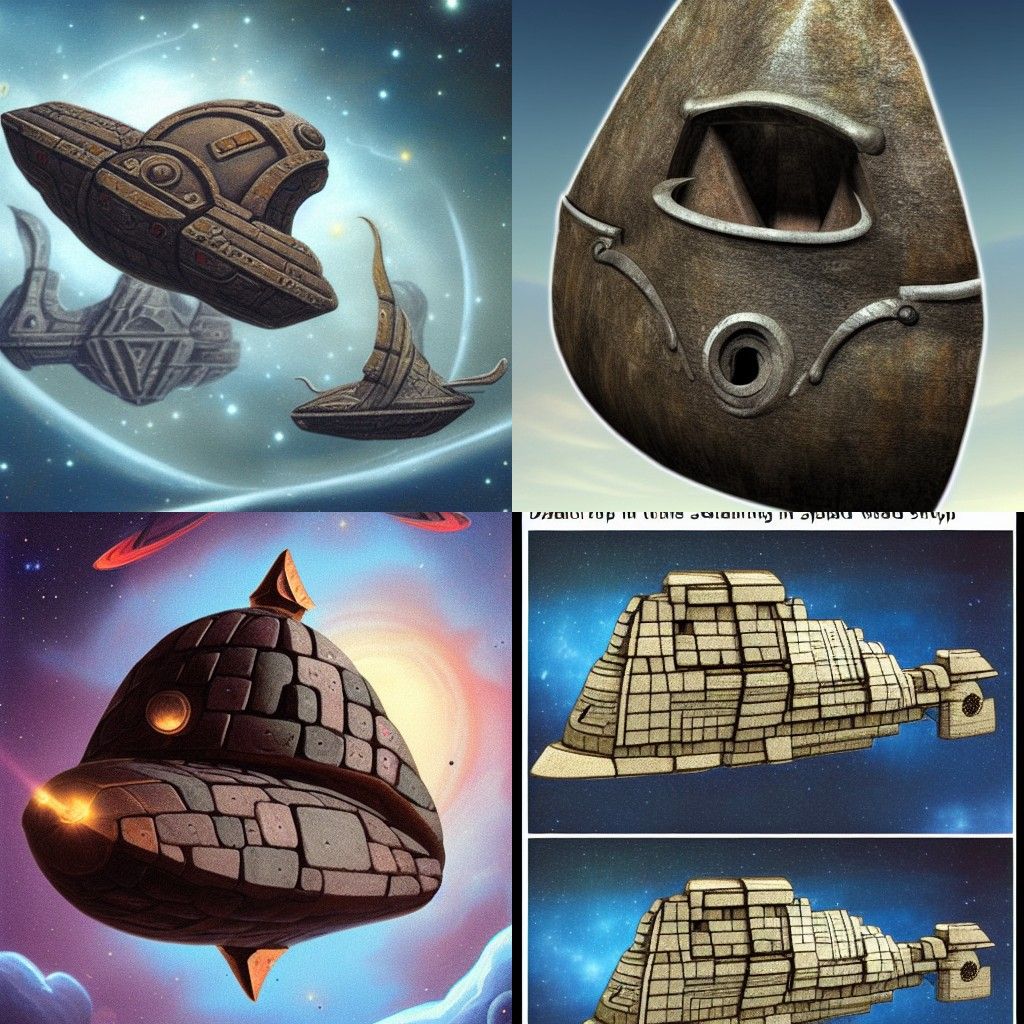 Dwarven Stone Face Ship in Space