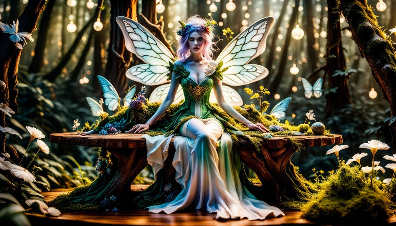 Porcelain Fairy Goddess in Enchanted Forest