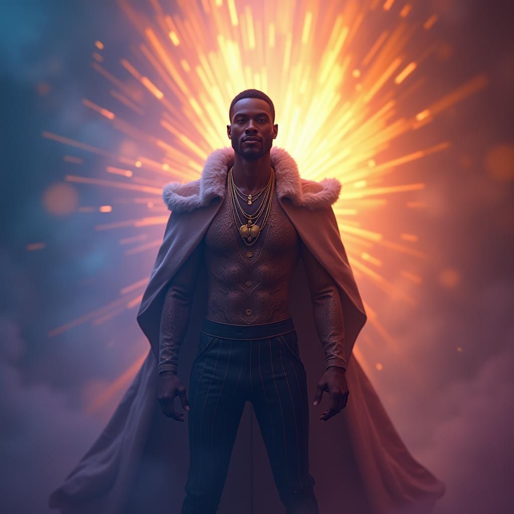 Regal Man with Ethereal Aura, 3D Digital Art