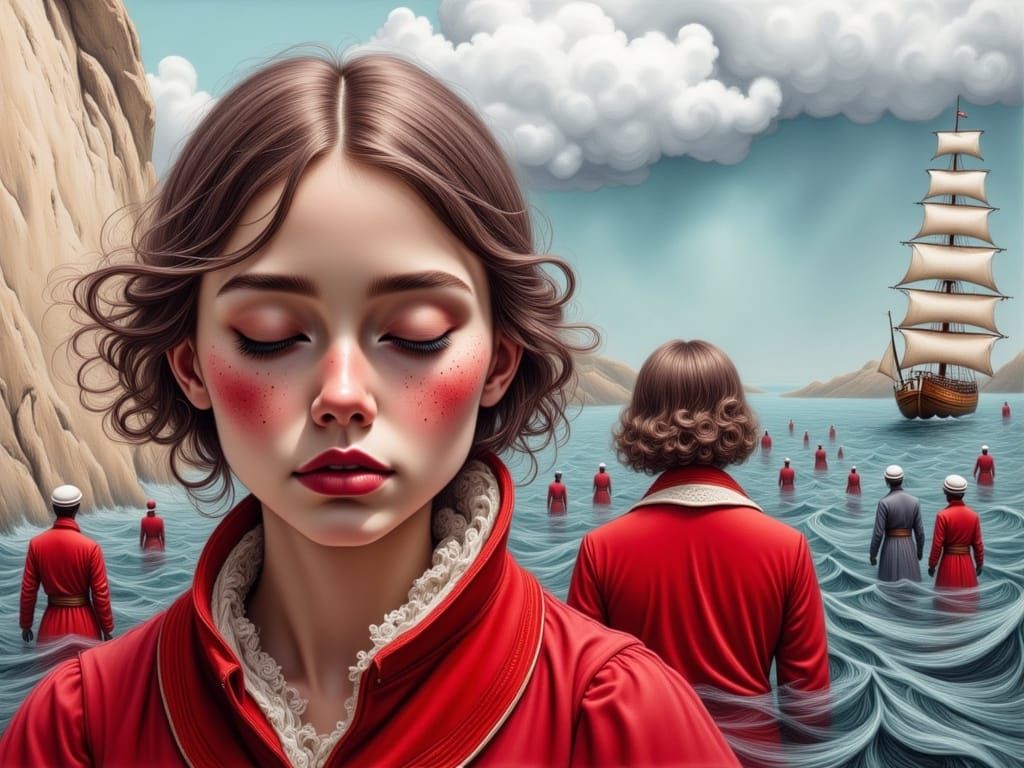 A Weathered Sailor's Soulful Gaze into the Ocean's Depths