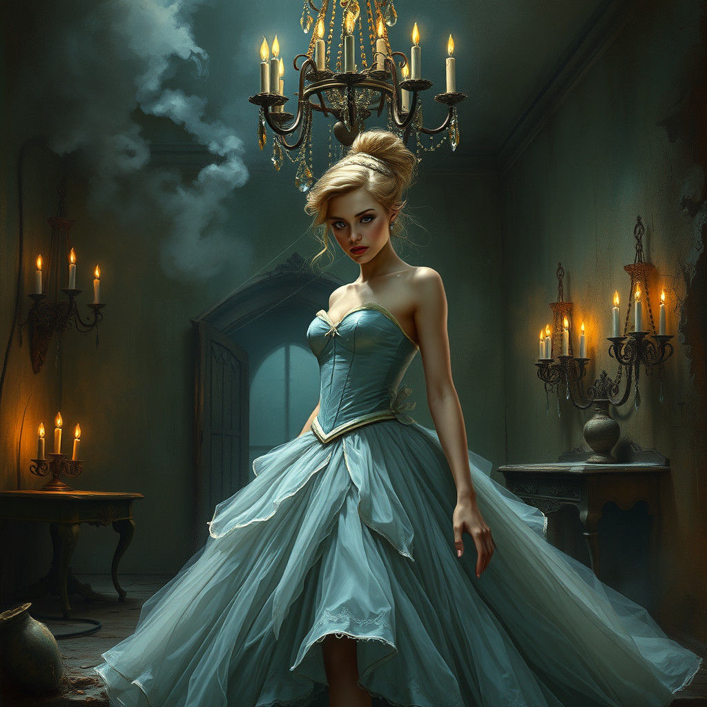 Cinderella in Grimdark Fantasy Art Style
