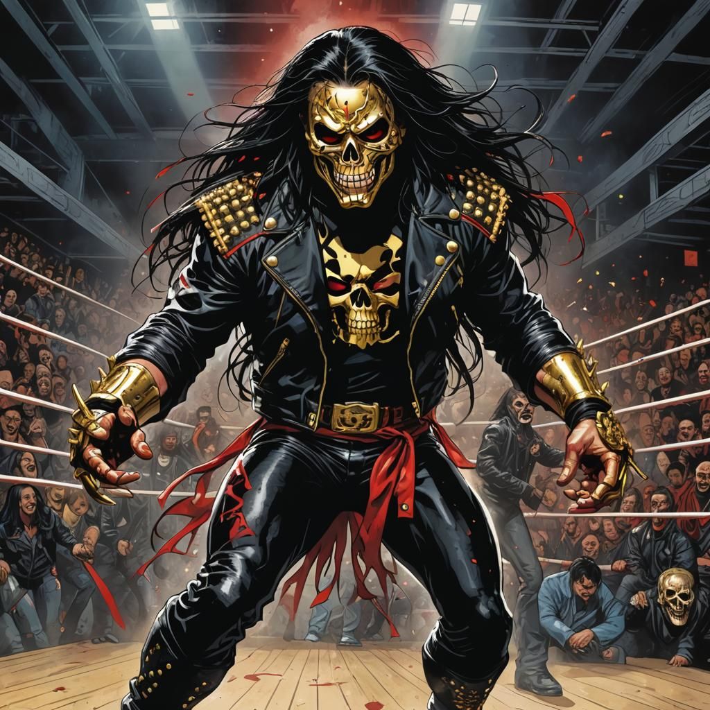 Wrestler in Horror Mask, Comic Book Art