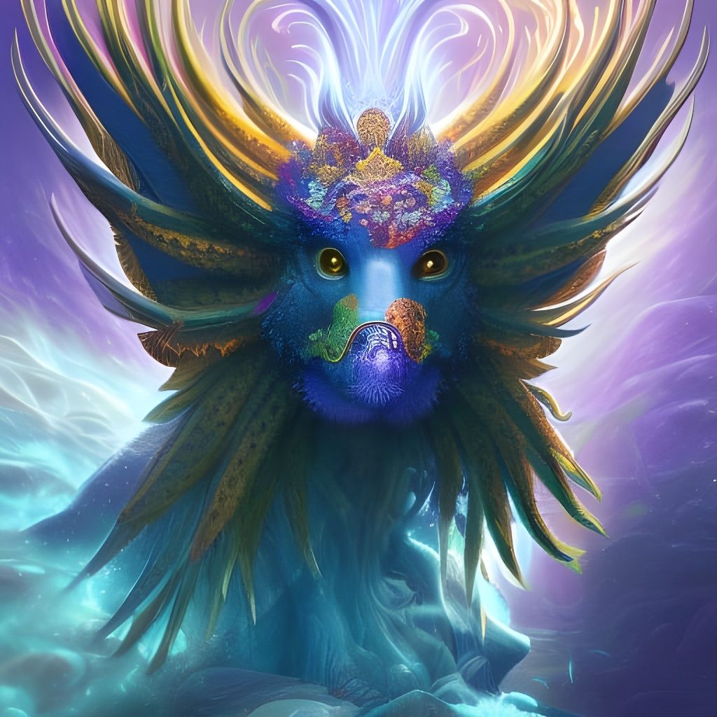 Mystical Elemental Creature Portrait in Hyperrealism