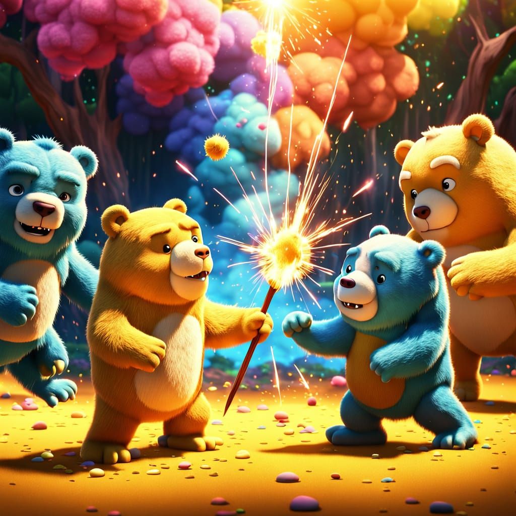 Finn and Jake Meet Care Bears in 3D Animation