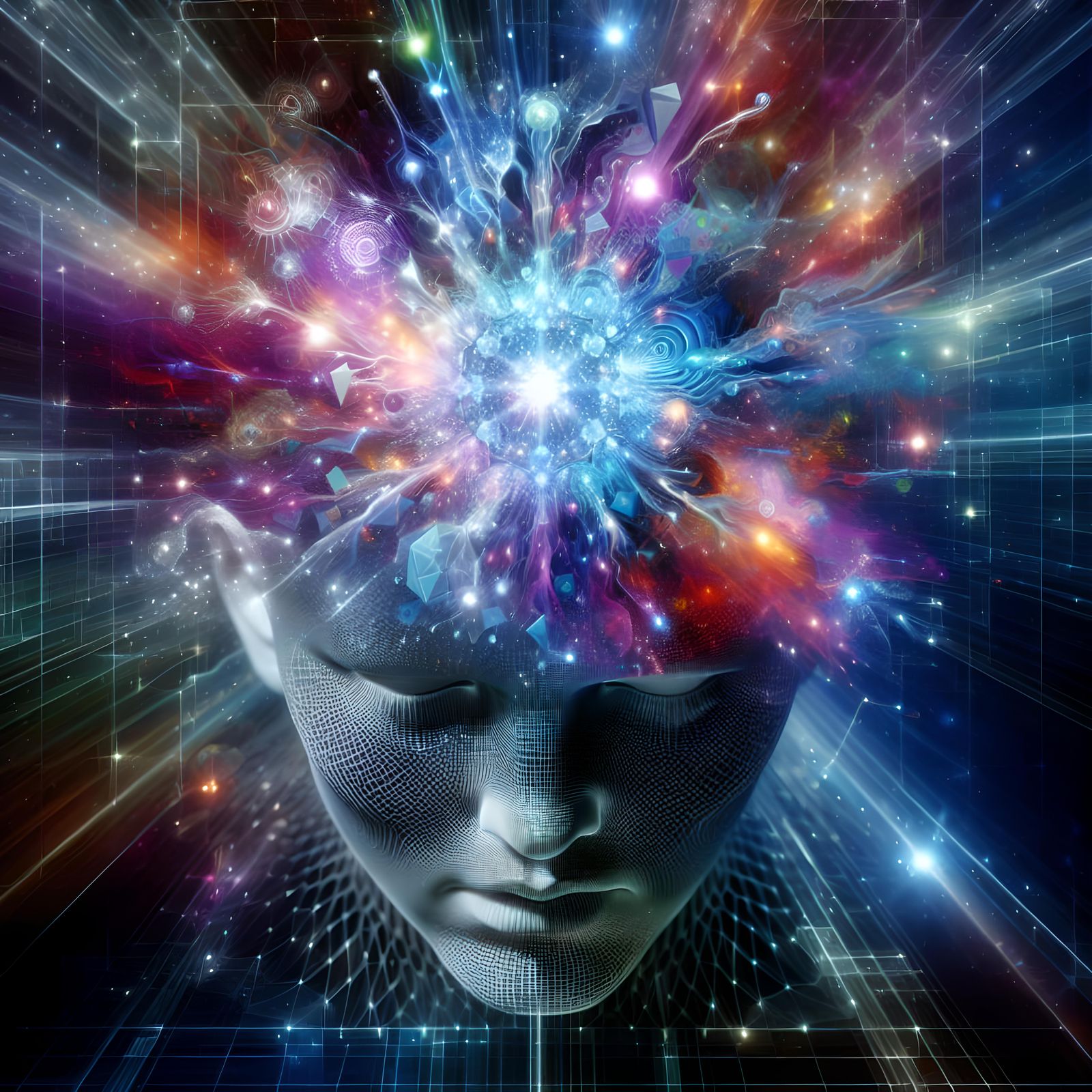 AI Bursting from Mind: Abstract Concept Art