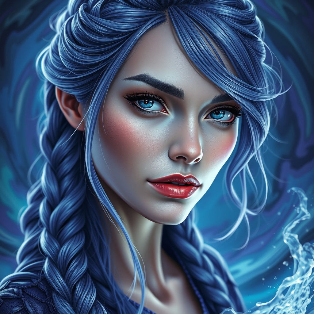 Ethereal Sorceress Portrait in Fantasy Splash Art Style