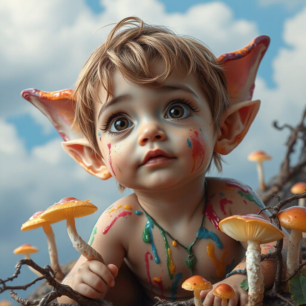 Mischief in a Miniature, Paint-Splattered Elf